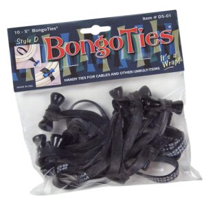BongoTies 10-pack Style D Black "Obsidian"